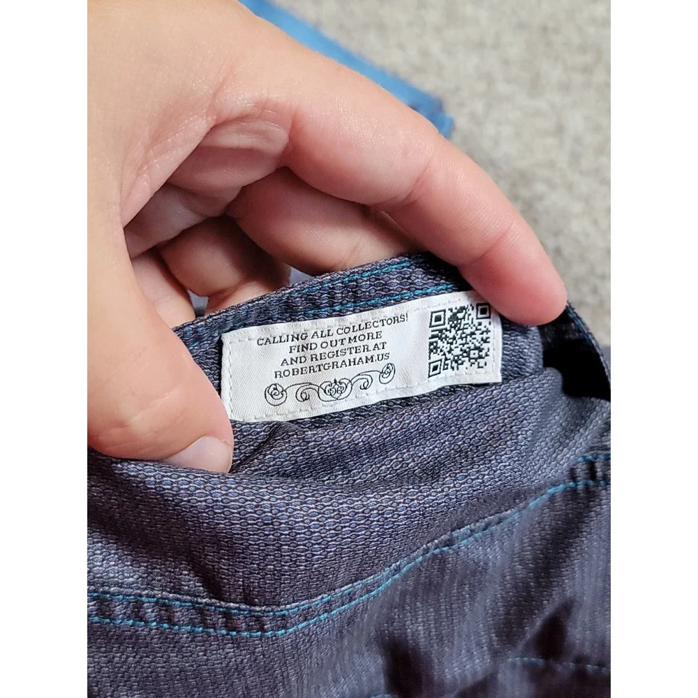 Robert Graham Mens Classic Fit Swim Trunks Size 38 Gray Lined Stretch Beach Surf